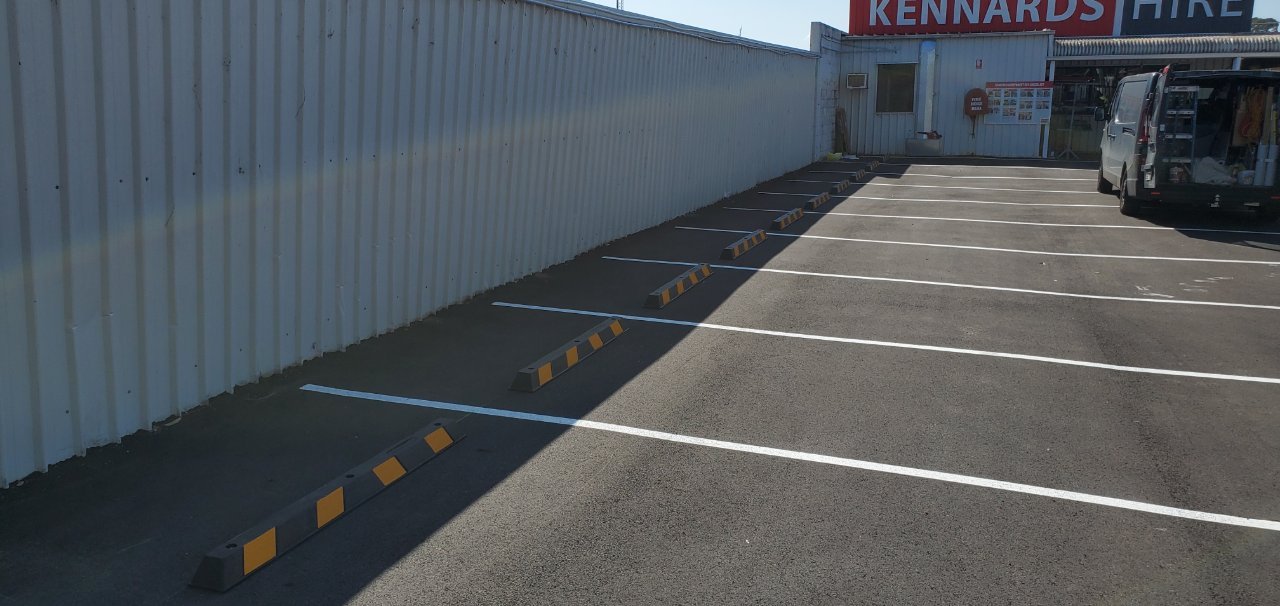 Car park wheel stops maintained on a scheduled program